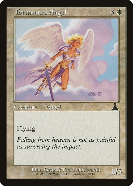 Tormented Angel trading card from Urza's Destiny Tormented Angel - Urza's Destiny Magic: The Gathering trading card