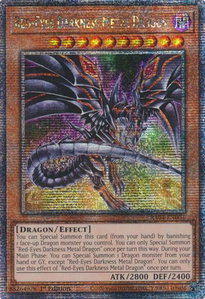 Red-Eyes Darkness Metal Dragon (Alternate Art) (Quarter Century Secret Rare) - Quarter Century Stampede  #RA04-EN003 - Quarter Century Secret Rare YuGiOh Trading Card