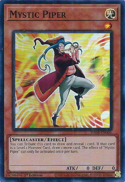 Mystic Piper trading card from Quarter Century Stampede Mystic Piper - Quarter Century Stampede YuGiOh trading card