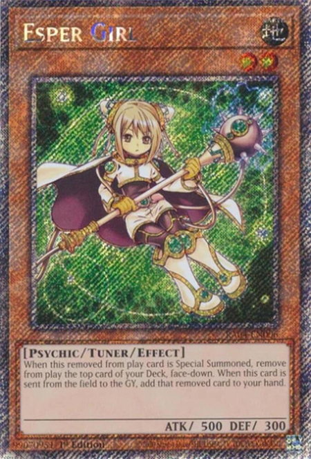 Esper Girl (Platinum Secret Rare) - Quarter Century Stampede YuGiOh trading card