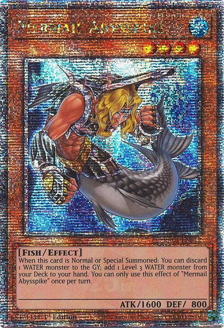 Mermail Abysspike (Quarter Century Secret Rare) - Quarter Century Stampede YuGiOh trading card