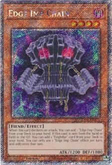 Edge Imp Chain (Platinum Secret Rare) trading card from Quarter Century Stampede Edge Imp Chain (Platinum Secret Rare) - Quarter Century Stampede YuGiOh trading card