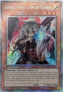 Ghost Ogre & Snow Rabbit (Platinum Secret Rare) - Quarter Century Stampede  #RA04-EN015 - Platinum Secret Rare YuGiOh Trading Card