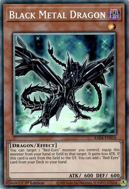 Black Metal Dragon (PCR) trading card from Quarter Century Stampede Black Metal Dragon (PCR) - Quarter Century Stampede YuGiOh trading card
