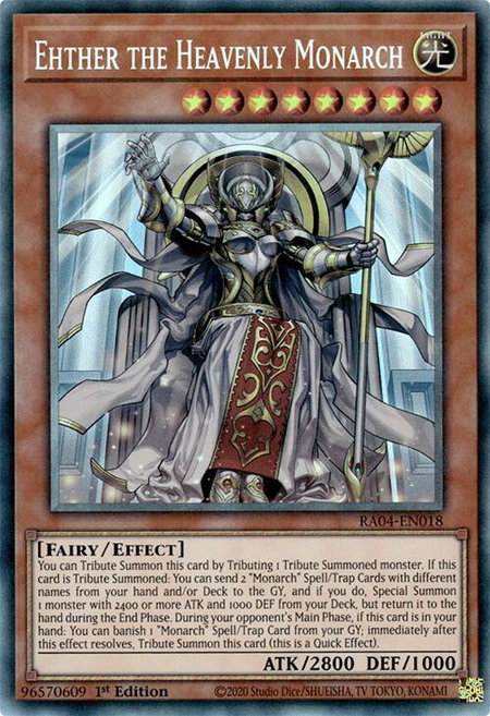 Ehther the Heavenly Monarch (PCR) - Quarter Century Stampede YuGiOh trading card
