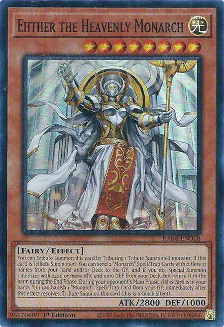 Ehther the Heavenly Monarch - Quarter Century Stampede YuGiOh trading card