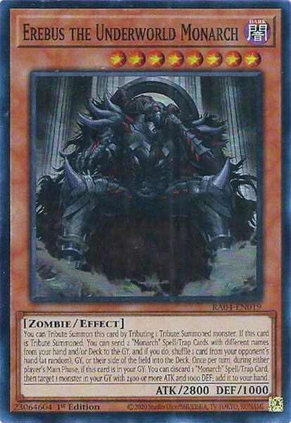 Erebus the Underworld Monarch trading card from Quarter Century Stampede Erebus the Underworld Monarch - Quarter Century Stampede YuGiOh trading card
