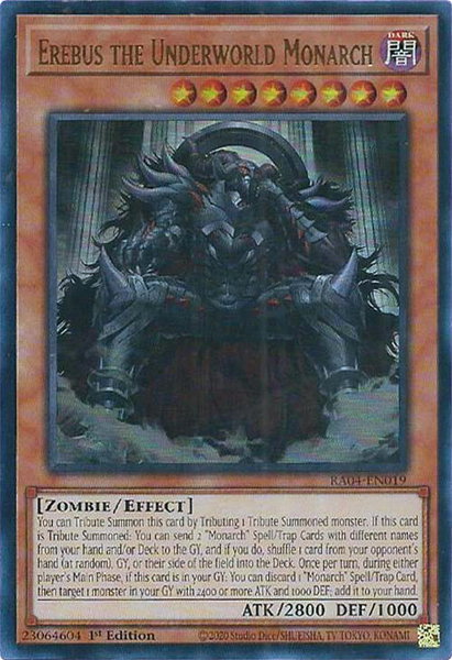 Erebus the Underworld Monarch (UR) trading card from Quarter Century Stampede Erebus the Underworld Monarch (UR) - Quarter Century Stampede YuGiOh trading card