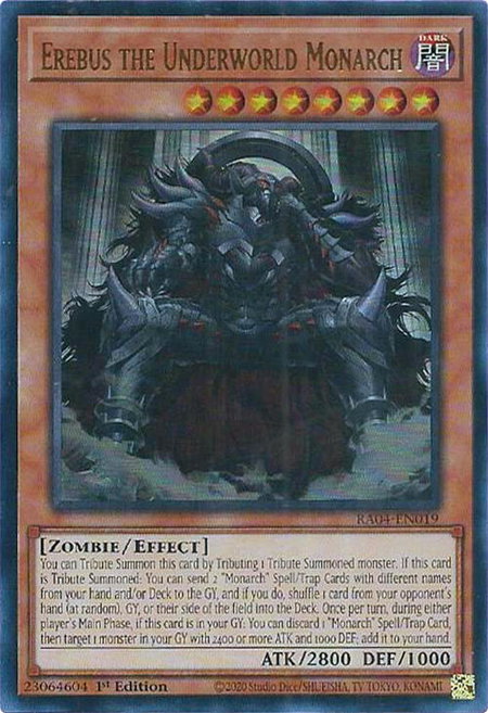 Erebus the Underworld Monarch (UR) trading card from Quarter Century Stampede Erebus the Underworld Monarch (UR) - Quarter Century Stampede YuGiOh trading card