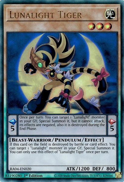 Lunalight Tiger (PUR) trading card from Quarter Century Stampede Lunalight Tiger (PUR) - Quarter Century Stampede YuGiOh trading card