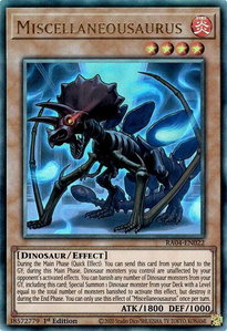 Miscellaneousaurus (PUR) - Quarter Century Stampede  #RA04-EN022 - Prismatic Ultimate Rare YuGiOh Trading Card