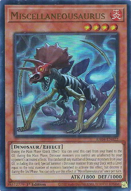 Miscellaneousaurus (UR) - Quarter Century Stampede YuGiOh trading card