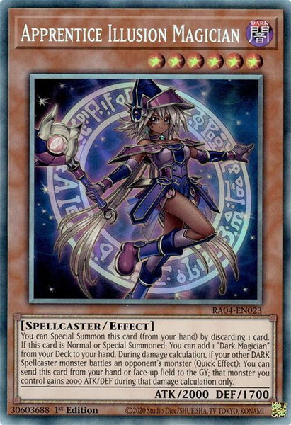Apprentice Illusion Magician (PCR) trading card from Quarter Century Stampede Apprentice Illusion Magician (PCR) - Quarter Century Stampede YuGiOh trading card
