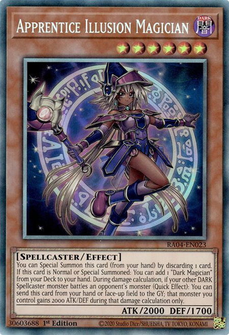 Apprentice Illusion Magician (PCR) trading card from Quarter Century Stampede Apprentice Illusion Magician (PCR) - Quarter Century Stampede YuGiOh trading card