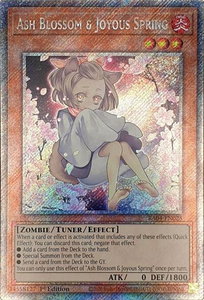 Ash Blossom & Joyous Spring (Alternate Art) (Platinum Secret Rare) - Quarter Century Stampede  #RA04-EN025 - Platinum Secret Rare YuGiOh Trading Card