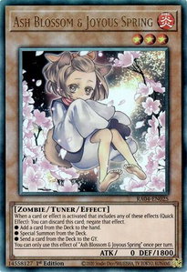 Ash Blossom & Joyous Spring (Alternate Art) (PUR) - Quarter Century Stampede  #RA04-EN025 - Prismatic Ultimate Rare YuGiOh Trading Card