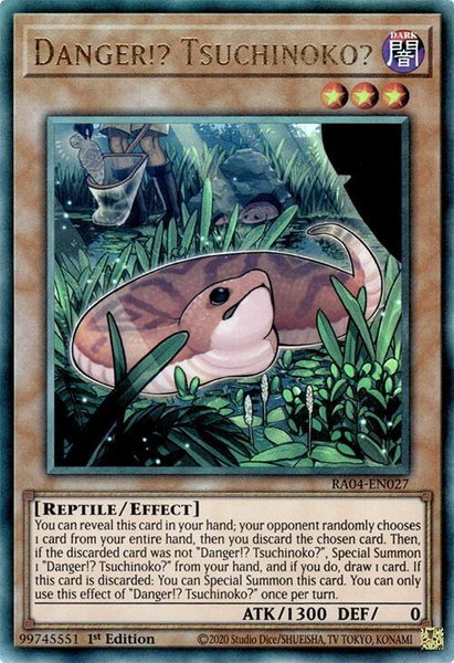 Danger!? Tsuchinoko? (PUR) trading card from Quarter Century Stampede Danger!? Tsuchinoko? (PUR) - Quarter Century Stampede YuGiOh trading card