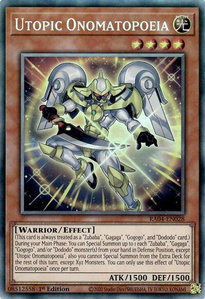 Utopic Onomatopoeia (PCR) - Quarter Century Stampede  #RA04-EN028 - Prismatic Collector's Rare YuGiOh Trading Card