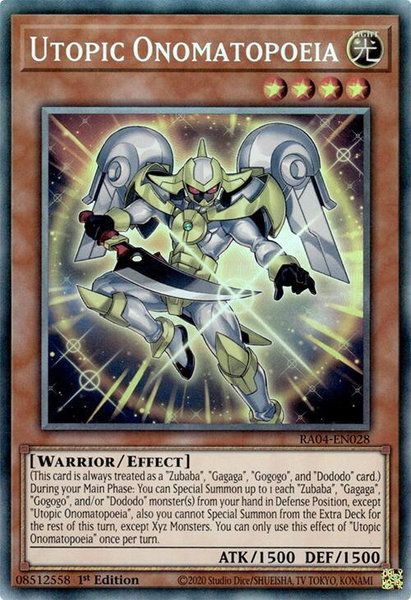 Utopic Onomatopoeia (PCR) - Quarter Century Stampede YuGiOh trading card