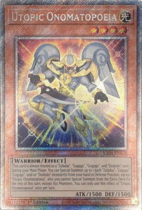 Utopic Onomatopoeia (Platinum Secret Rare) - Quarter Century Stampede  #RA04-EN028 - Platinum Secret Rare YuGiOh Trading Card