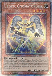 Utopic Onomatopoeia (Platinum Secret Rare) - Quarter Century Stampede  #RA04-EN028 - Platinum Secret Rare YuGiOh Trading Card