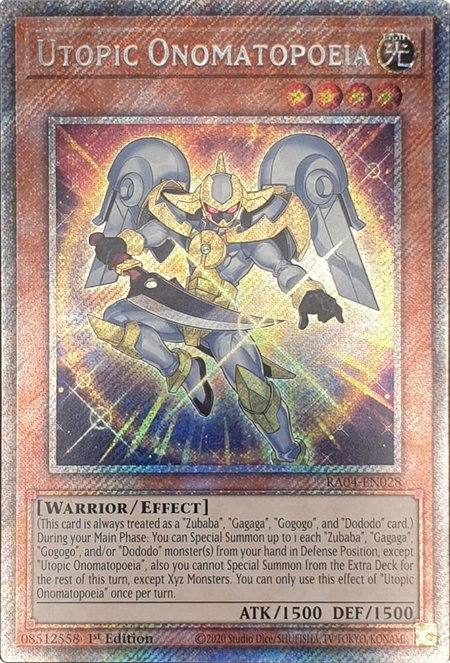 Utopic Onomatopoeia (Platinum Secret Rare) - Quarter Century Stampede YuGiOh trading card