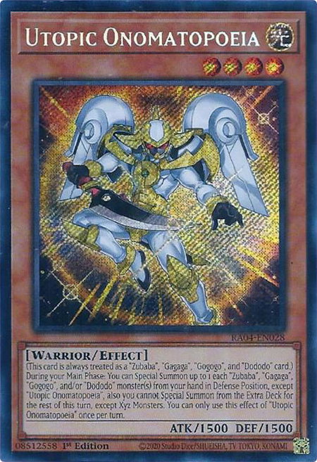 Utopic Onomatopoeia (Secret Rare) - Quarter Century Stampede YuGiOh trading card