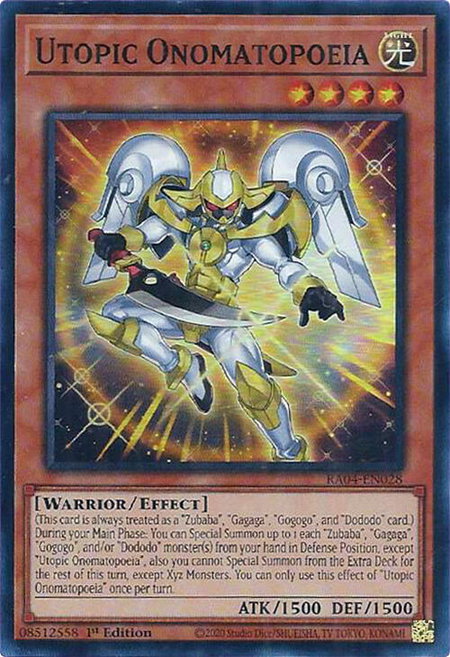 Utopic Onomatopoeia - Quarter Century Stampede YuGiOh trading card