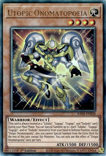 Utopic Onomatopoeia (PUR) - Quarter Century Stampede YuGiOh trading card