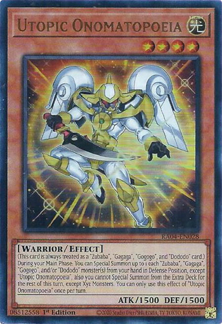 Utopic Onomatopoeia (UR) - Quarter Century Stampede YuGiOh trading card