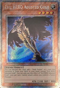 Evil HERO Adusted Gold (Platinum Secret Rare) - Quarter Century Stampede  #RA04-EN029 - Platinum Secret Rare YuGiOh Trading Card