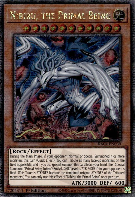 Nibiru, the Primal Being (New Art) (Quarter Century Secret Rare) - Quarter Century Stampede YuGiOh trading card