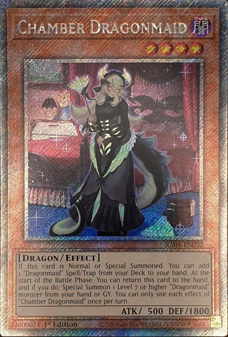 Chamber Dragonmaid (Platinum Secret Rare) - Quarter Century Stampede YuGiOh trading card