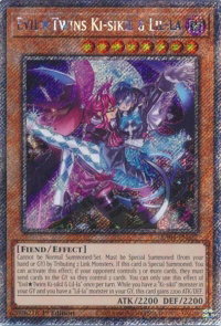 Evil Twins Ki-sikil & Lil-la (Platinum Secret Rare) - Quarter Century Stampede #RA04-EN037 - Platinum Secret Rare YuGiOh Trading Card