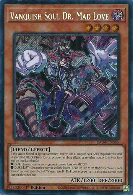 Vanquish Soul Dr. Mad Love (Secret Rare) - Quarter Century Stampede YuGiOh trading card