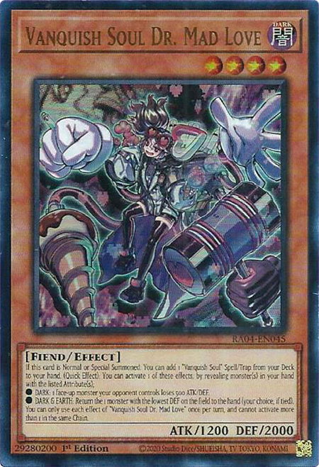 Vanquish Soul Dr. Mad Love (UR) - Quarter Century Stampede YuGiOh trading card