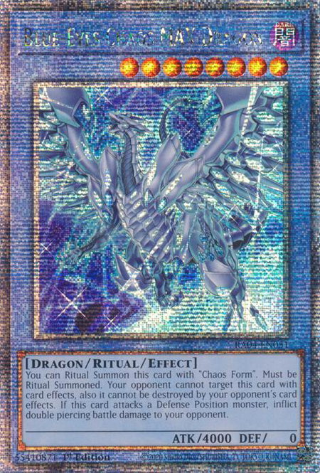 Blue-Eyes Chaos MAX Dragon (New Art) (Quarter Century Secret Rare) - Quarter Century Stampede YuGiOh trading card