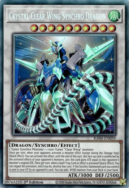 Crystal Clear Wing Synchro Dragon (PCR) - Quarter Century Stampede YuGiOh trading card