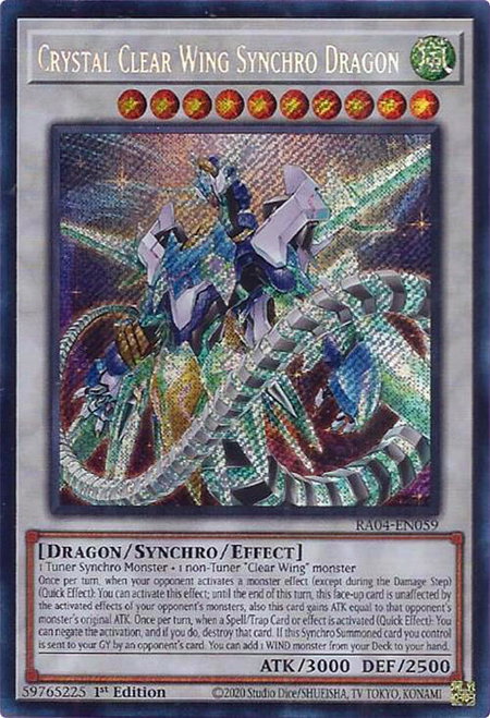 Crystal Clear Wing Synchro Dragon (Secret Rare) - Quarter Century Stampede YuGiOh trading card