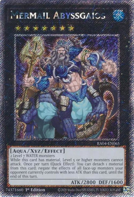 Mermail Abyssgaios (Platinum Secret Rare) - Quarter Century Stampede YuGiOh trading card