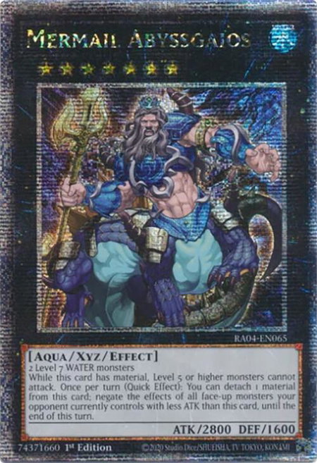Mermail Abyssgaios (Quarter Century Secret Rare) - Quarter Century Stampede YuGiOh trading card