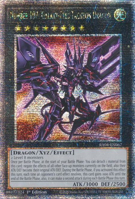 Number 107: Galaxy-Eyes Tachyon Dragon (Quarter Century Secret Rare) - Quarter Century Stampede YuGiOh trading card