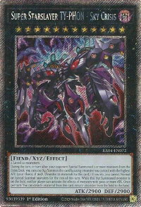 Super Starslayer TY-PHON - Sky Crisis (Platinum Secret Rare) - Quarter Century Stampede #RA04-EN072 - Platinum Secret Rare YuGiOh Trading Card