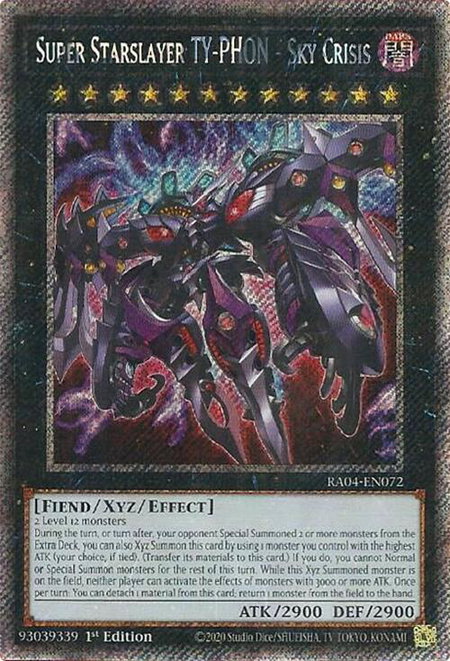 Super Starslayer TY-PHON - Sky Crisis (Platinum Secret Rare) - Quarter Century Stampede YuGiOh trading card