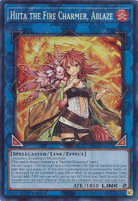 Hiita the Fire Charmer, Ablaze - Quarter Century Stampede #RA04-EN074 - Super Rare YuGiOh Trading Card