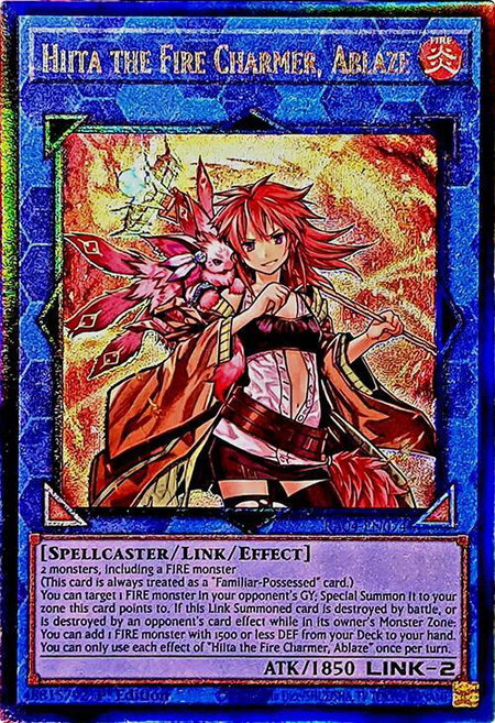 Hiita the Fire Charmer, Ablaze (PUR) - Quarter Century Stampede YuGiOh trading card