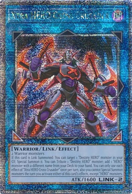 Xtra HERO Cross Crusader (Quarter Century Secret Rare) - Quarter Century Stampede YuGiOh trading card