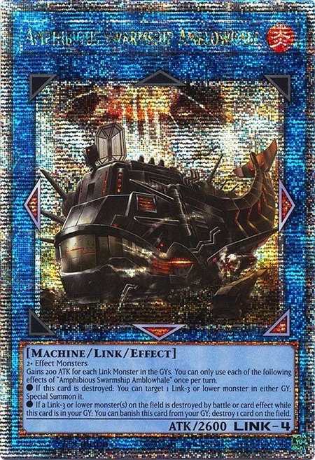 Amphibious Swarmship Amblowhale (Quarter Century Secret Rare) - Quarter Century Stampede YuGiOh trading card