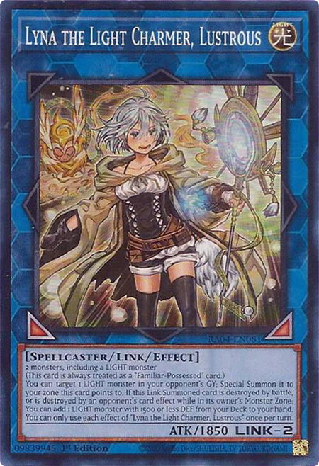 Lyna the Light Charmer, Lustrous - Quarter Century Stampede YuGiOh trading card