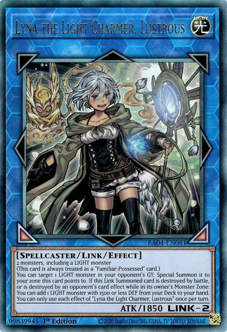 Lyna the Light Charmer, Lustrous (PUR) - Quarter Century Stampede YuGiOh trading card